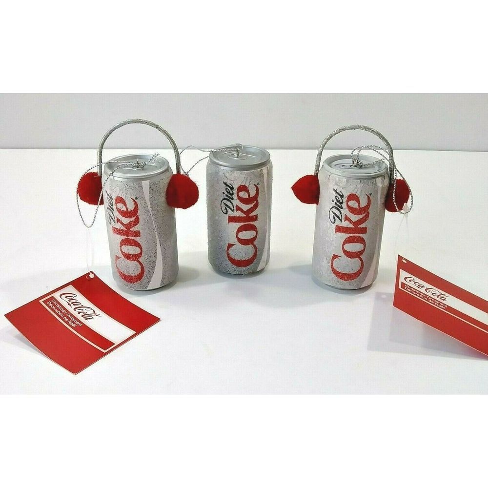Kurt Adler 3 Diet Coke Christmas Ornaments - Picture 1 of 5